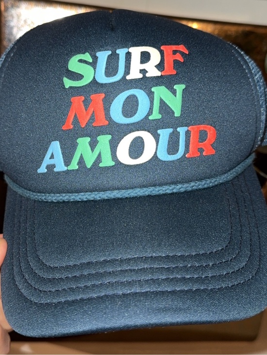 ANTHROPOLOGIE Snapback Navy Trucker Hat Cap \